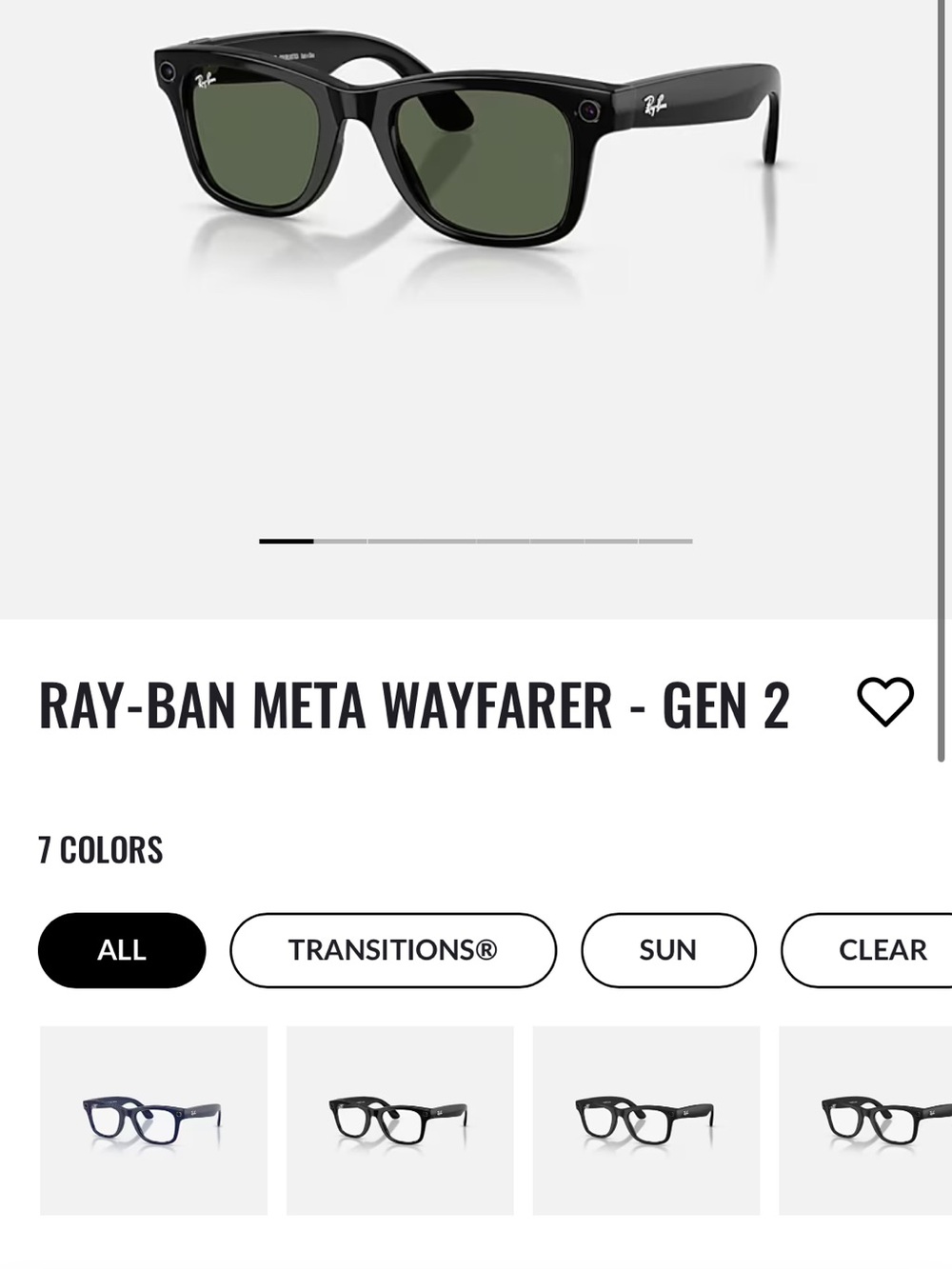 Ray-Ban Meta Wayfarer Gen 2 Sunglasses — Black Frame with Green Lenses